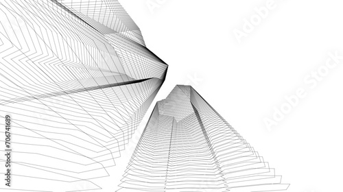 Abstract architectural design 3d rendering