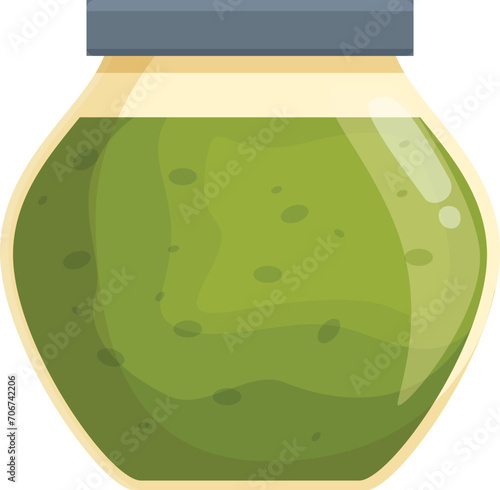 Pesto aliment icon cartoon vector. Basil natural food. Cheese spice