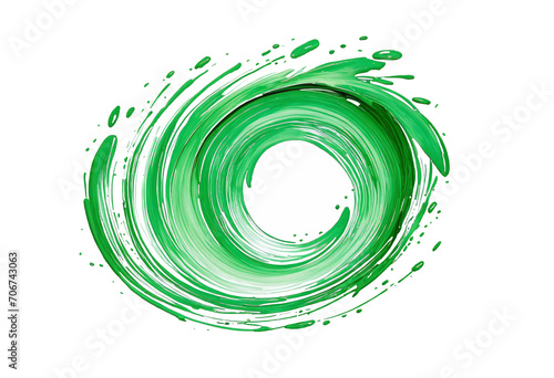 green brush strokes and splashes isolated against transparent background
 photo