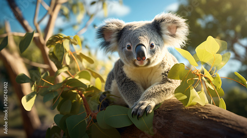 Portrayal of a Wild Koala. Generative AI