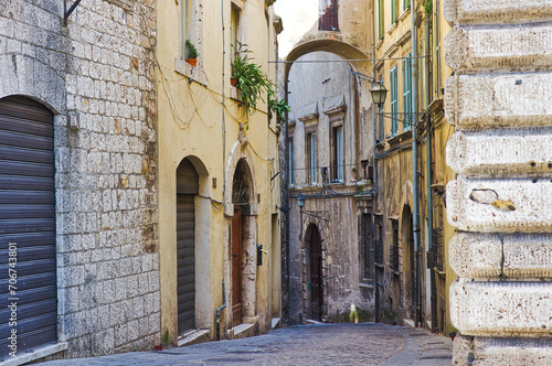 The intriguing streets and narrow alleys of the beautiful medieval city of Narni, (Italy, Terni)