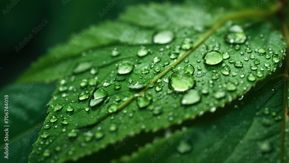 Leaf with Water Drops, using Generative ai Leaf with Water Drops, using Generative ai
