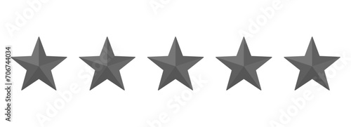 Fototapeta Naklejka Na Ścianę i Meble -  Five gray stars for rating and ranking reviews