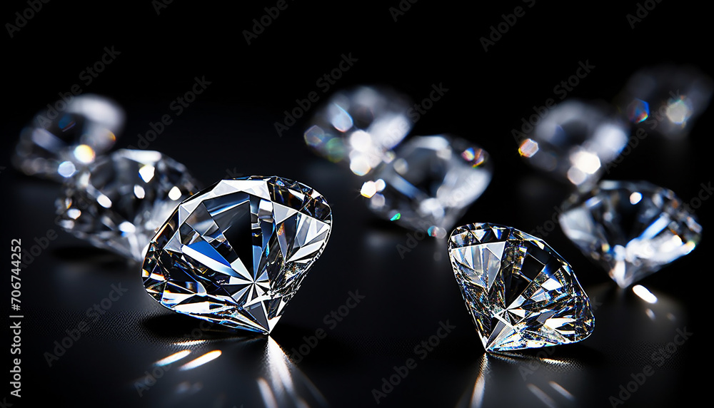 Diamonds on a black backgrounds Diamonds on a black backgrounds