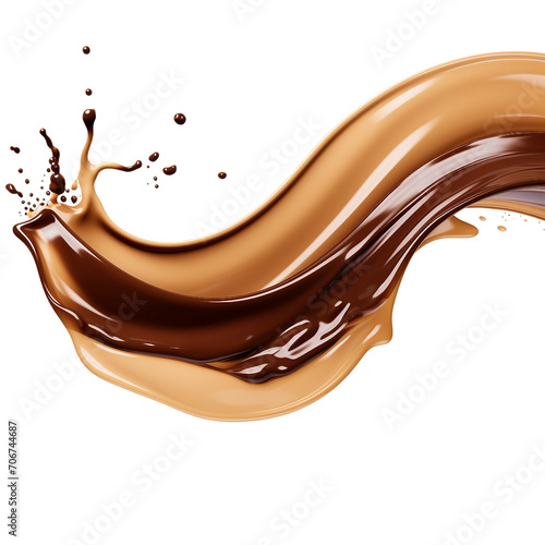 chocolate splash isolated on white