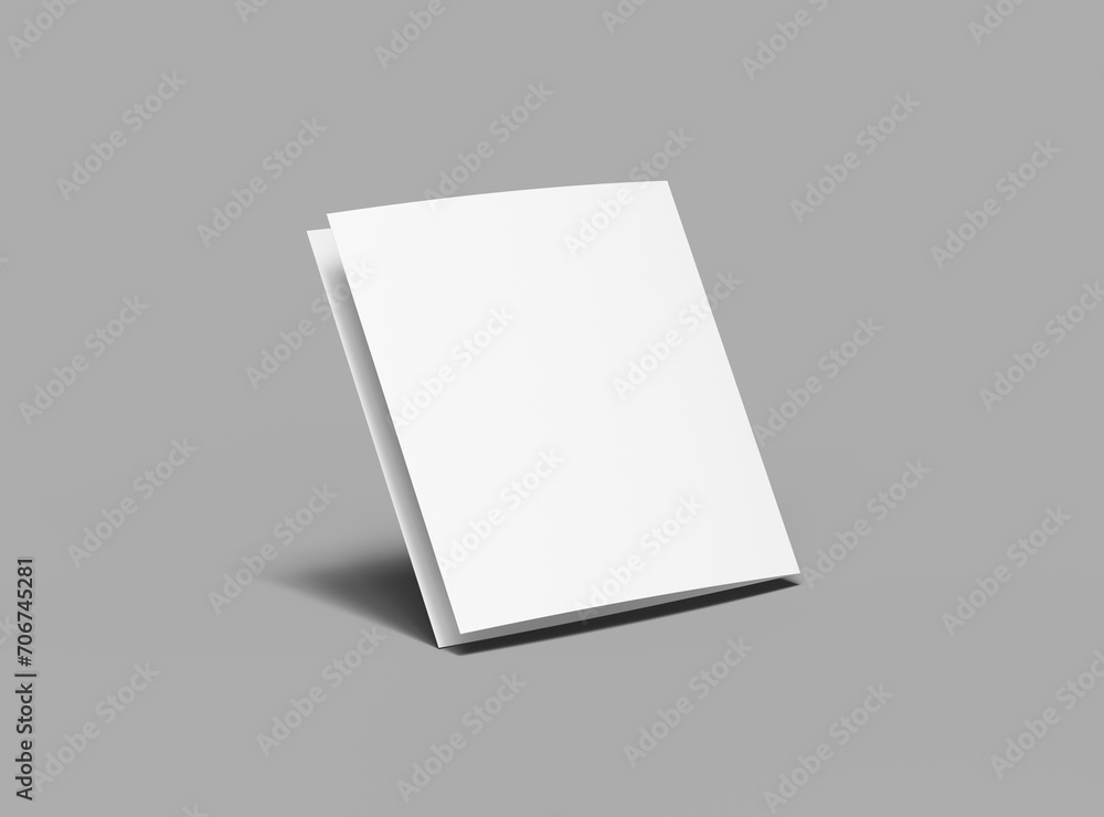 Blank Half Fold square brochure render to present your design. Blank Half Fold square brochure render to present your design.