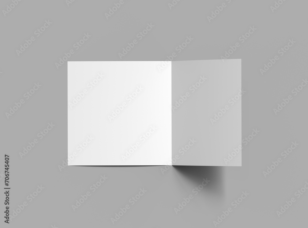 Blank Half Fold square brochure render to present your design. Blank Half Fold square brochure render to present your design.