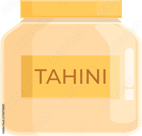 Tahini cream icon cartoon vector. Cooking asian paste. Plate food