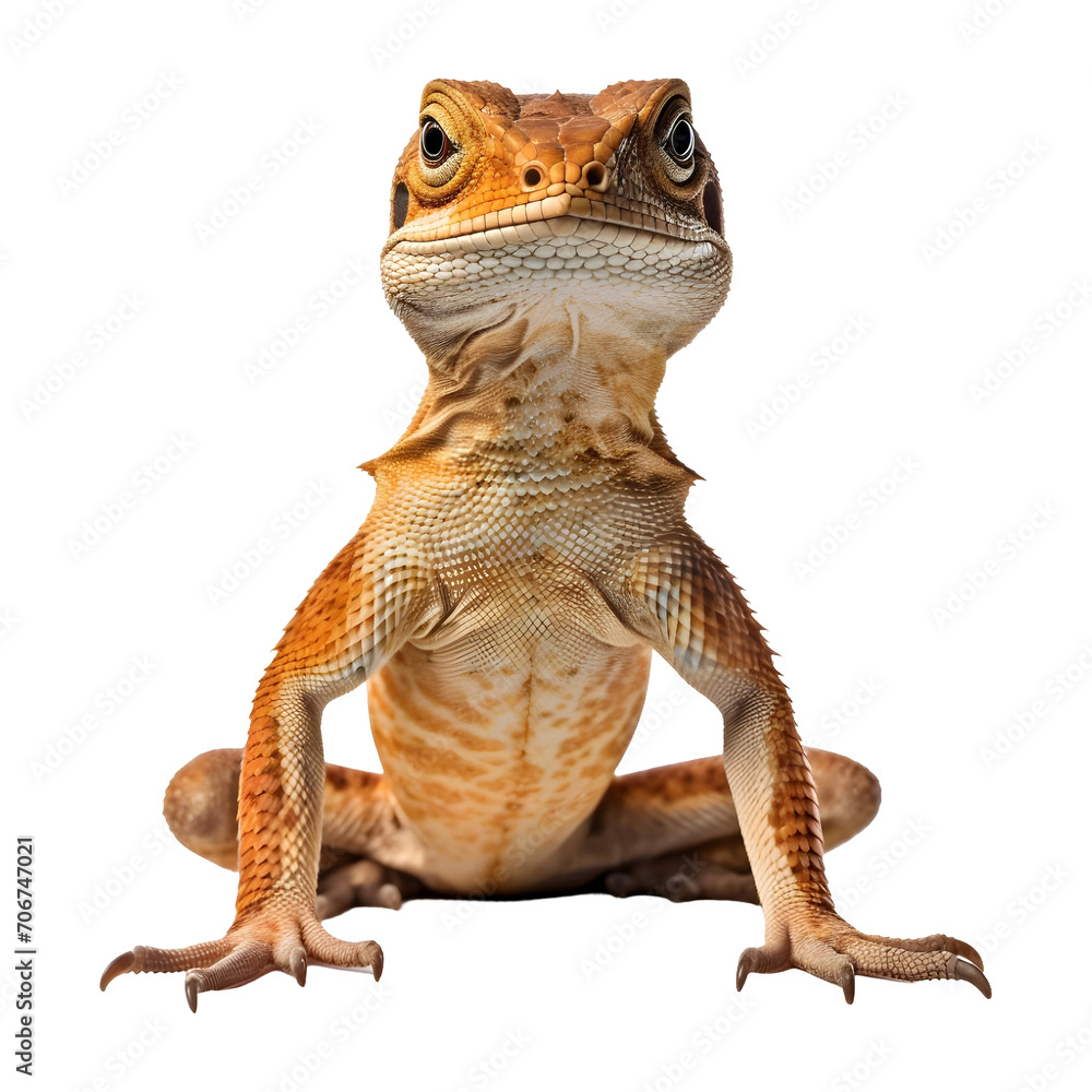 Naklejka premium Yellow_Lizard isolated on white and transparent background