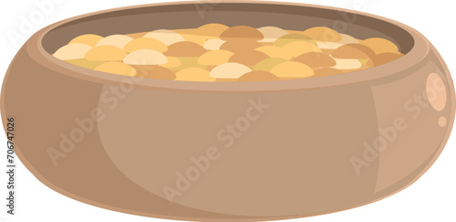 Tahini soup bowl icon cartoon vector. Cuisine food. Cooking spa relax