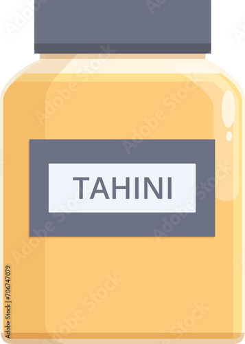 Tahini bread spread icon cartoon vector. Plate food. Cooking pita