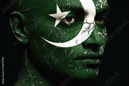 Pakistan day: celebrating unity, freedom, and heritage in a symphony of green and white, honoring the nation's journey towards independence and prosperity on this historic occasion. photo