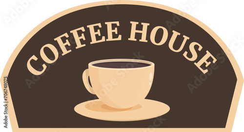 Coffee house signboard icon cartoon vector. Bakery store. Street cafeteria