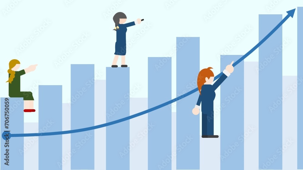 目的達成のため上昇志向な人たちのイラスト Stock Illustration | Adobe Stock