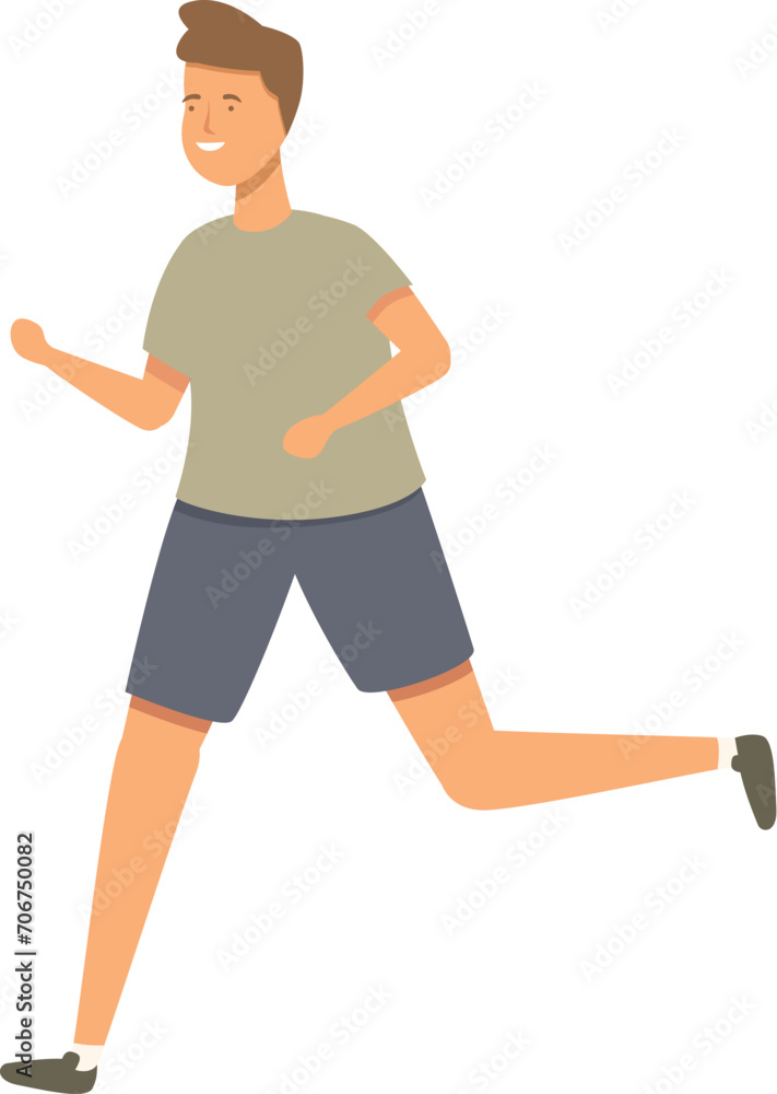 School active run icon cartoon vector. Sport boy. Trainer body gym