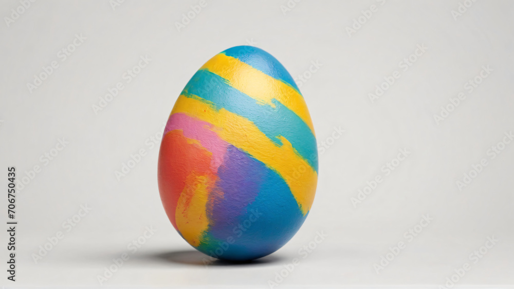 colorful painted easter egg on white background, Generative Ai colorful painted easter egg on white background, Generative Ai