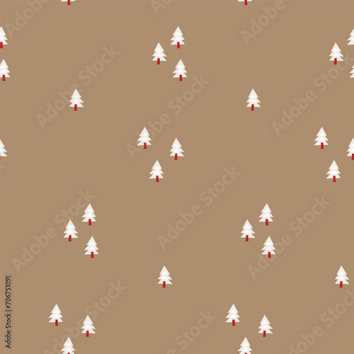 Christmas seamless background. Merry Christmas background. Winter holiday design with trees. Vector Christmas pattern for prints  cards  fabric  surface design.