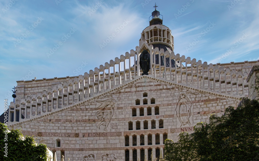 The Basilica of the Annunciation in Nazareth,Israel,stands on the site where the archangel Gabriel announced to Mary the forthcoming birth of Jesus