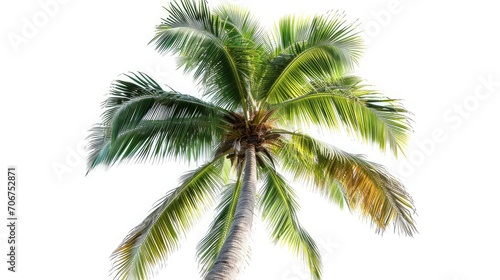 Coconut palm tree isolated on white background. Collection of palm tree