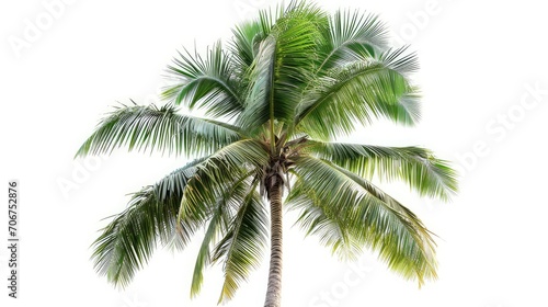 Coconut palm tree isolated on white background. Collection of palm tree © Orxan