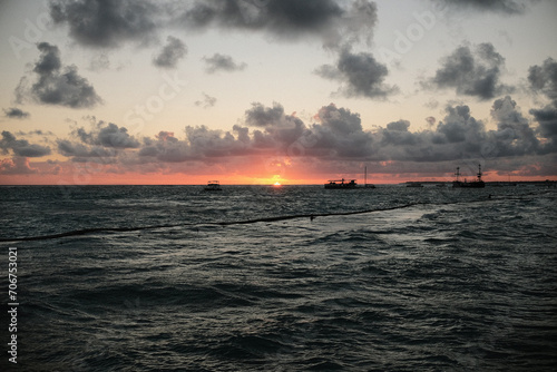 sunset over the sea