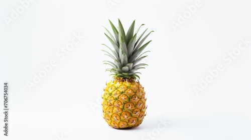 organic mini pineapple .Whole fresh pineapple fruit on white background 