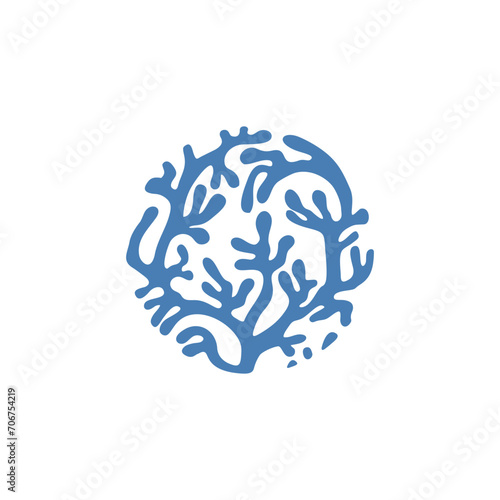 Pattern vector blue Corral logo flat design template