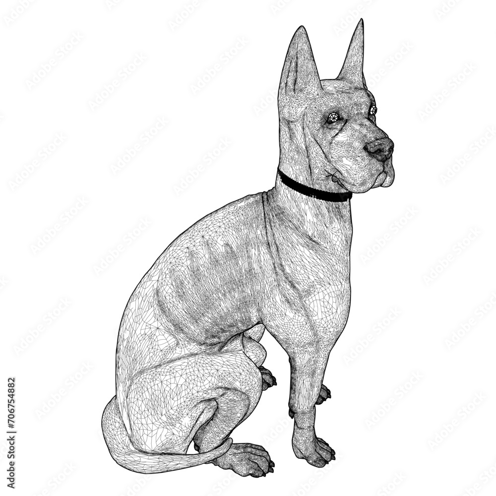 Doberman Dog Vector. Illustration Isolated On White Background. A Vector Illustration Of The Doberman Pinscher Dog.