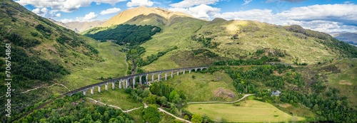 Glenfinnan Viaduct, West Highland Line in Glenfinnan, Inverness-shire, Scotland, UK photo