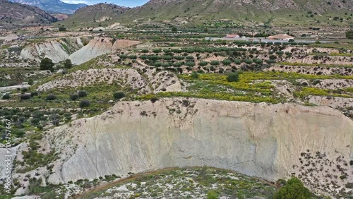 The Badlands of Abanilla and Mahoya near Murcia in Spain is an area where a lunar landscape has been formed by the erosive force of water over the millennia. photo