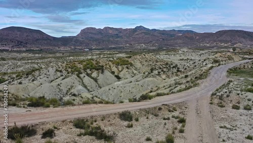 The Badlands of Abanilla and Mahoya near Murcia in Spain is an area where a lunar landscape has been formed by the erosive force of water over the millennia. photo