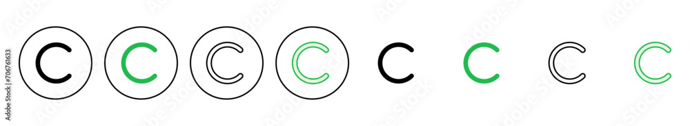 Copyright icon set. copyright symbols Copyright icon set. copyright symbols
