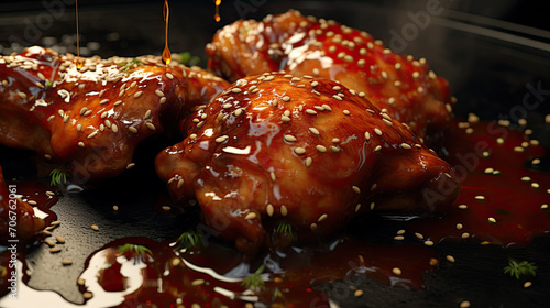 Fried chicken with soy and ginger.