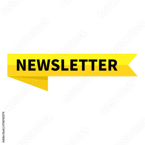 Newsletter Yellow Ribbon Rectangle Shape For New Information Announcement Detail Actual
