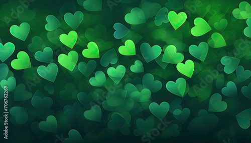 Green gradient heart pattern, valentine's day background, heart texture