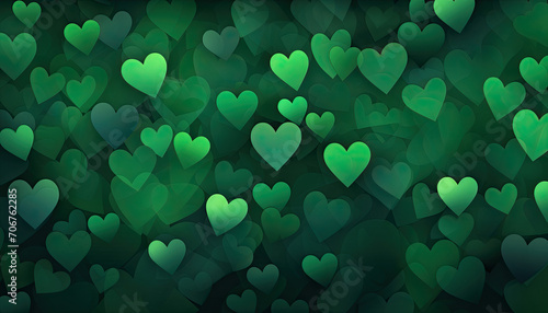 Green gradient heart pattern, valentine's day background, heart texture