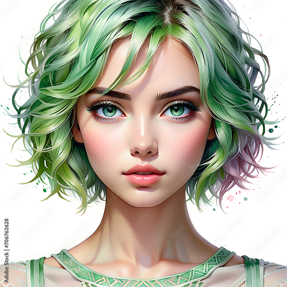 Fototapeta premium Striking Elegance Unveiled: A Captivating Showcase of Diverse Hairstyles Adorning Beautiful Women.(Generative AI)