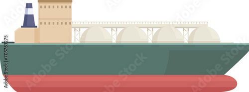 Green color gas carrier icon cartoon vector. Terminal port. Container equipment