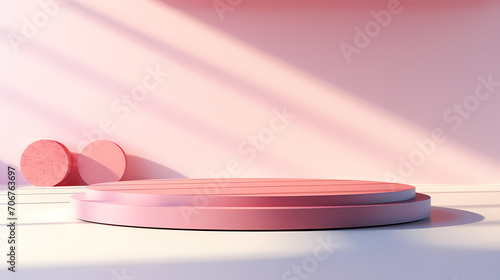 Modern round product advertising podium, booth, stage, product background, promotional event background