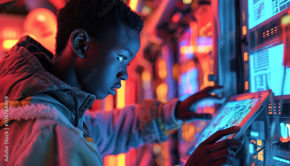 Fototapeta premium Digital technology, companies with digital technology, graphic elements, cutting-edge digital technology, smart technology, virtual communication, business technology.