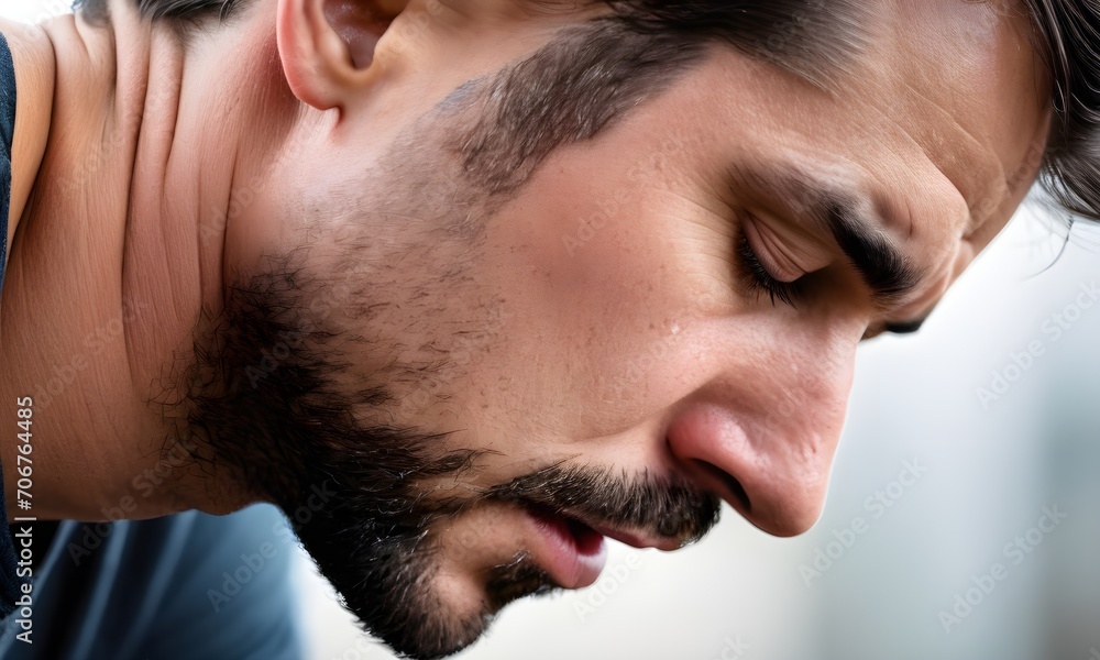 Obraz premium portrait of a man close-up to depressed, feeling sad