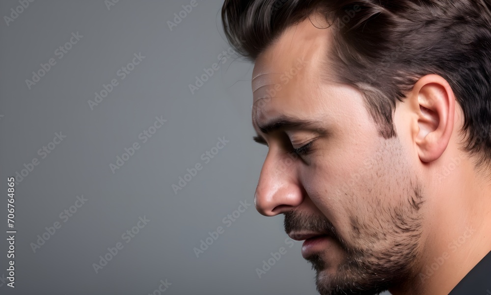 Obraz premium portrait of a man close-up to depressed, feeling sad