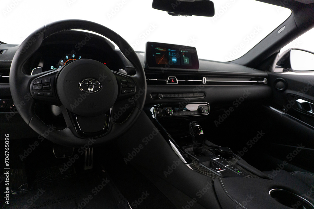Toyota Supra Mk.V full dashboard view from driver's side, car in studio ...