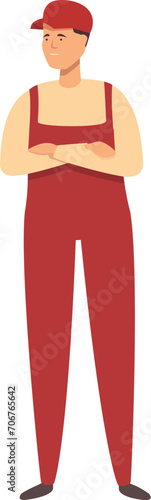 Storekeeper busy work icon cartoon vector. Work delivery parcel. Service cart trolley