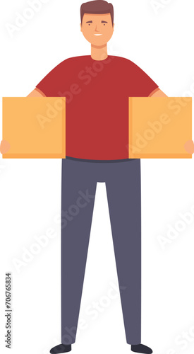 Vendor room cargo icon cartoon vector. Work box house. Manager person
