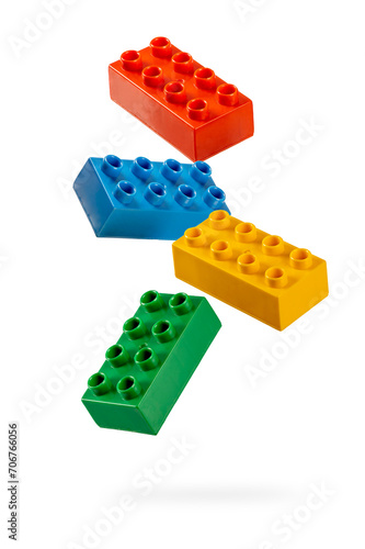 Toy bricks isolated on white