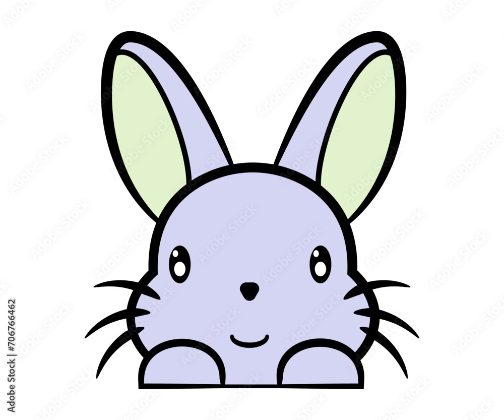 Happy bunny smiling cute character. vector cartoon illustration isolated on white background Happy bunny smiling cute character. vector cartoon illustration isolated on white background