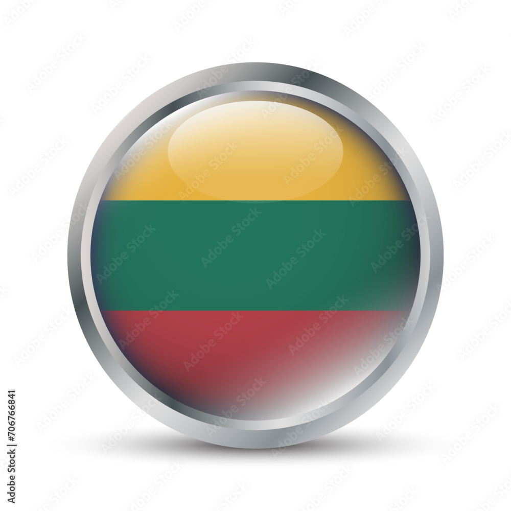 Lithuania Flag 3D Badge Illustration Lithuania Flag 3D Badge Illustration