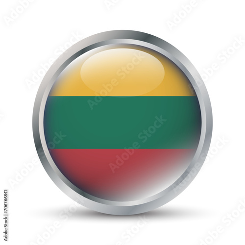 Free Download Lithuania Flag 3D Badge Illustration - GFXLoad