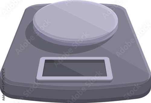 Weight kitchen scales icon cartoon vector. Measure product. Cooking pan